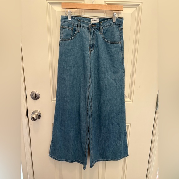 FRAME Le Mid Wide Leg Jeans Size 24 in Happy Indigo - Picture 2 of 9